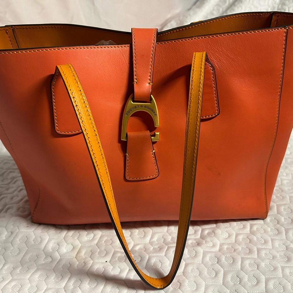 Dooney & Bourke Orange Leather Tote